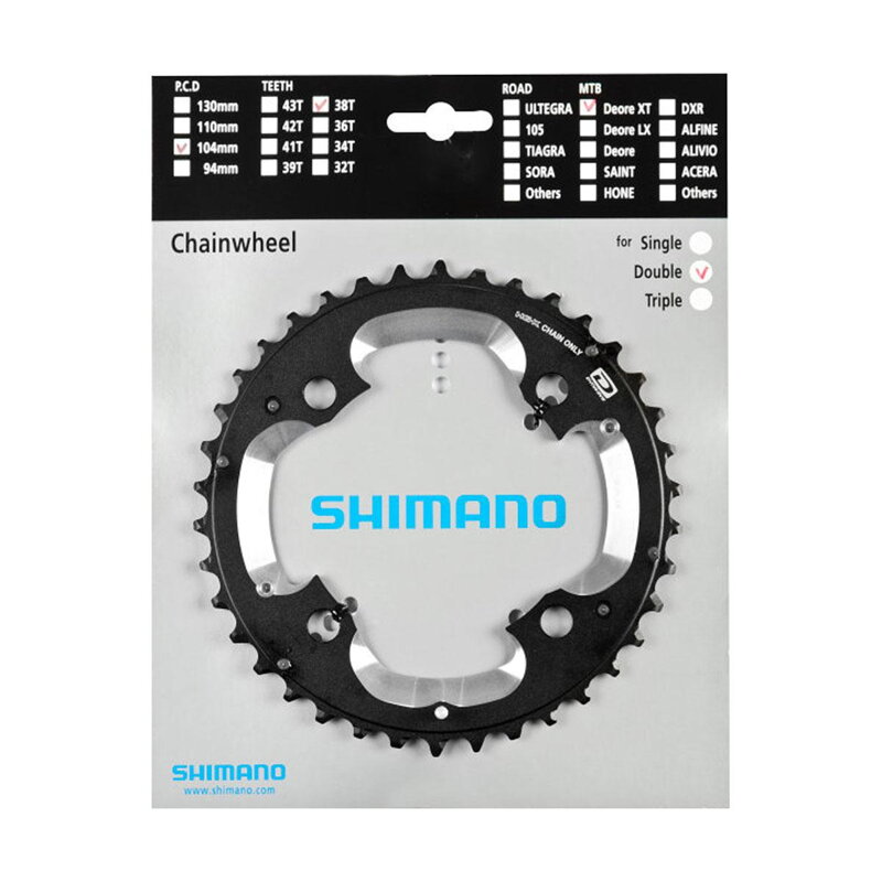 SHIMANO FC-M785 Foaie 38 dinți XT 38/26 dinți negru 104mm SHIMANO FC-M785 Foaie 38 dinți XT 38/26 dinți negru 104mm