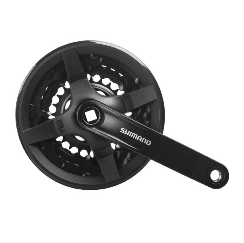 SHIMANO FC-TY301 Angrenaj 150mm 42/34/24 dinți 6/7/8 viteze negru cu protecție pentru pătrat SHIMANO FC-TY301 Angrenaj 150mm 42/34/24 dinți 6/7/8 viteze negru cu protecție pentru pătrat
